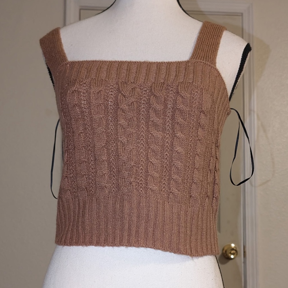 My Michelle Brown Knit Crop Top